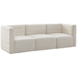 Bowery Hill Contemporary Deep Channel Tufted Soft Cream Velvet Modular Sofa