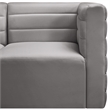 Bowery Hill Contemporary Deep Channel Tufted Soft Grey Velvet Modular Sofa