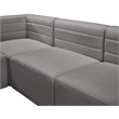 Bowery Hill Contemporary Deep Channel Tufted Soft Grey Velvet Modular Sofa