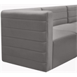 Bowery Hill Contemporary Deep Channel Tufted Soft Grey Velvet Modular Sofa