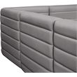 Bowery Hill Contemporary Deep Channel Tufted Soft Grey Velvet Modular Sofa