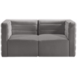 Bowery Hill Contemporary Deep Channel Tufted Soft Grey Velvet Modular Sofa