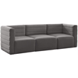 Bowery Hill Contemporary Deep Channel Tufted Soft Grey Velvet Modular Sofa