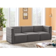 Bowery Hill Contemporary Deep Channel Tufted Soft Grey Velvet Modular Sofa