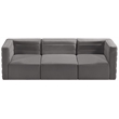Bowery Hill Contemporary Deep Channel Tufted Soft Grey Velvet Modular Sofa