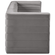 Bowery Hill Contemporary Deep Channel Tufted Soft Grey Velvet Modular Sofa