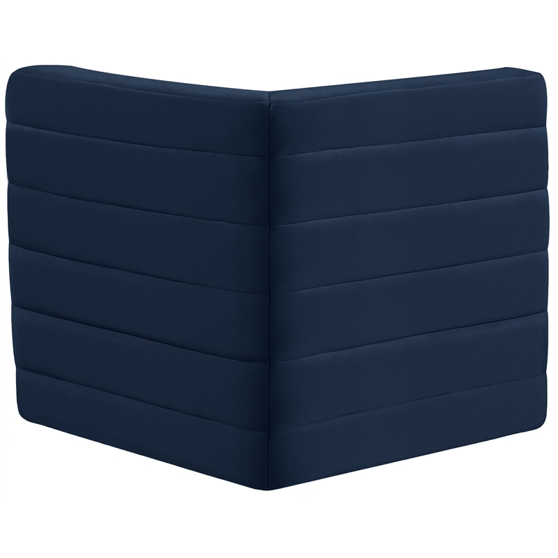 Bowery Hill Contemporary Soft Navy Velvet Modular Corner Chair