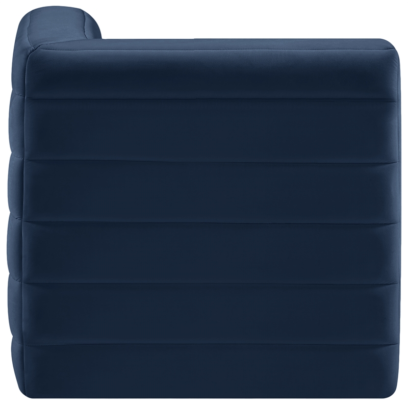 Bowery Hill Contemporary Soft Navy Velvet Modular Corner Chair