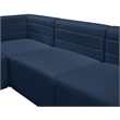 Bowery Hill Contemporary Deep Channel Tufted Soft Navy Velvet Modular Sofa