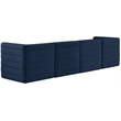 Bowery Hill Contemporary Deep Channel Tufted Soft Navy Velvet Modular Sofa