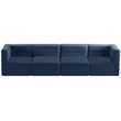 Bowery Hill Contemporary Deep Channel Tufted Soft Navy Velvet Modular Sofa