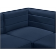 Bowery Hill Contemporary Deep Channel Tufted Soft Navy Velvet Modular Sofa