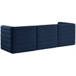 Bowery Hill Contemporary Deep Channel Tufted Soft Navy Velvet Modular Sofa