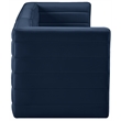 Bowery Hill Contemporary Deep Channel Tufted Soft Navy Velvet Modular Sofa