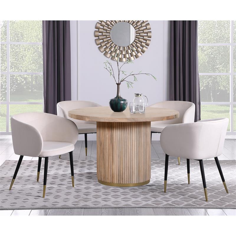 Bowery Hill Modern / Contemporary Solid Mango Wood Natural Dining Table