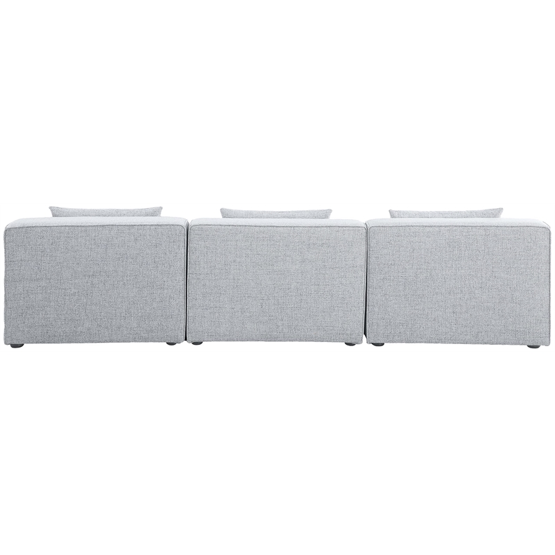 Bowery Hill Contemporary Upholstered Grey Durable Linen Modular Sofa