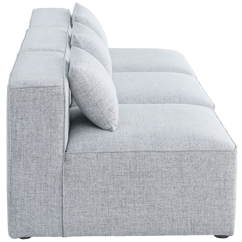 Bowery Hill Contemporary Upholstered Grey Durable Linen Modular Sofa