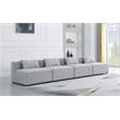 Bowery Hill Contemporary Upholstered Grey Durable Linen Modular Sofa