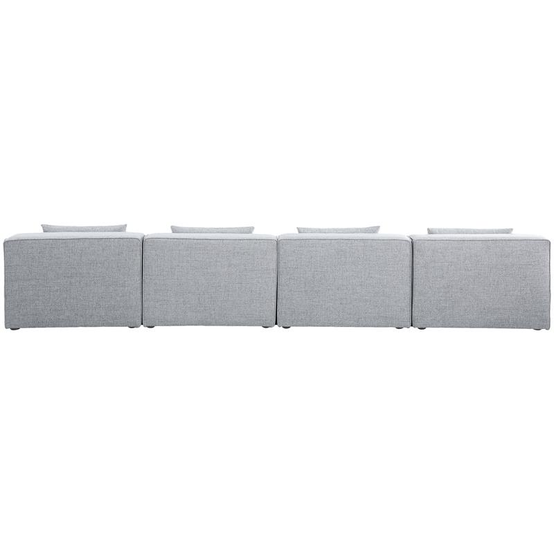 Bowery Hill Contemporary Upholstered Grey Durable Linen Modular Sofa