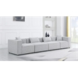 Bowery Hill Contemporary Upholstered Grey Durable Linen Modular Sofa
