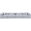 Bowery Hill Contemporary Upholstered Grey Durable Linen Modular Sofa