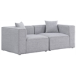 Bowery Hill Contemporary Upholstered Grey Durable Linen Modular Sofa