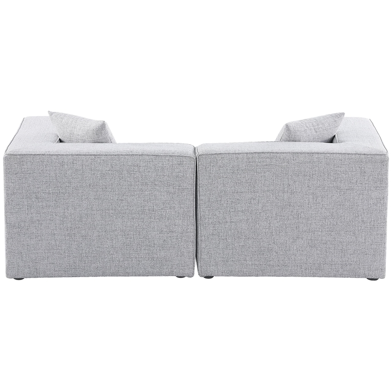 Bowery Hill Contemporary Upholstered Grey Durable Linen Modular Sofa