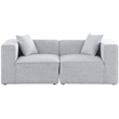 Bowery Hill Contemporary Upholstered Grey Durable Linen Modular Sofa