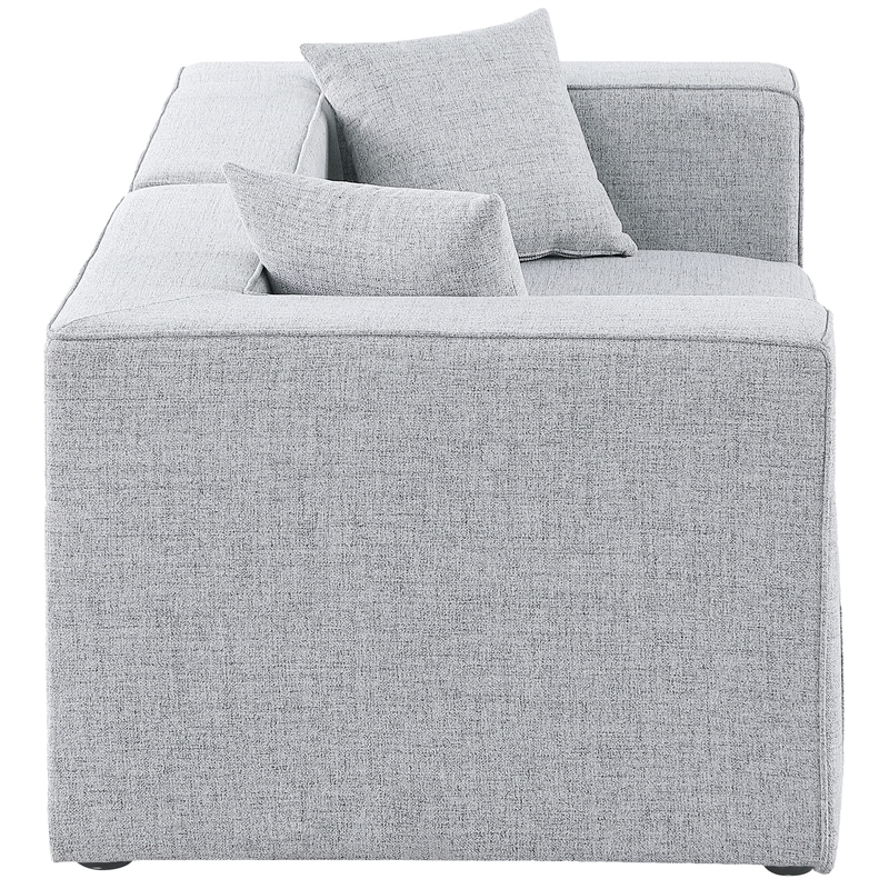 Bowery Hill Contemporary Upholstered Grey Durable Linen Modular Sofa