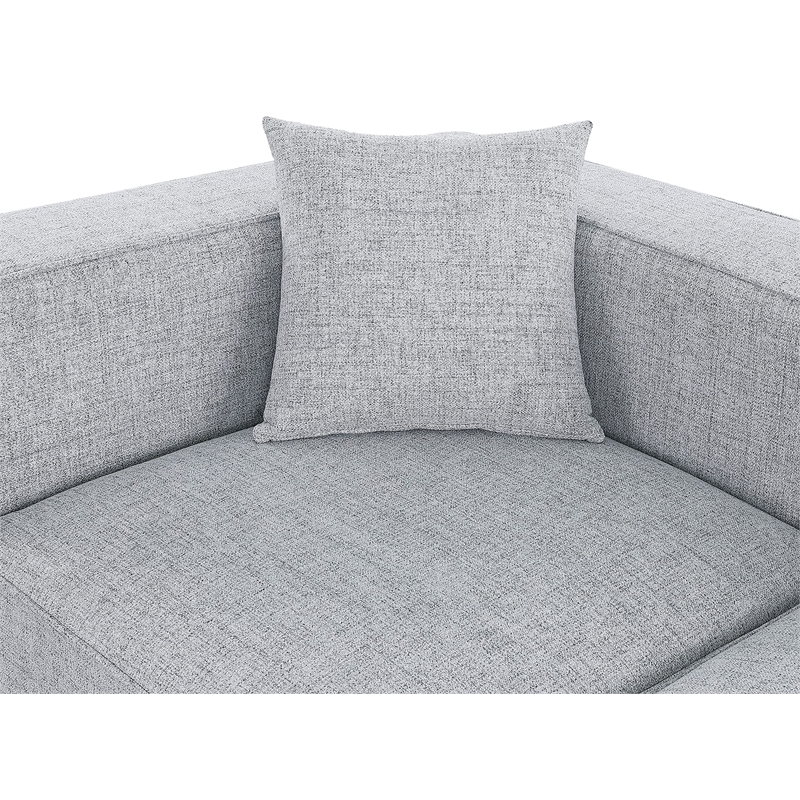 Bowery Hill Contemporary Upholstered Grey Durable Linen Modular Sofa