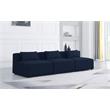 Bowery Hill Contemporary Upholstered Navy Durable Linen Modular Sofa