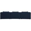 Bowery Hill Contemporary Upholstered Navy Durable Linen Modular Sofa