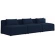 Bowery Hill Contemporary Upholstered Navy Durable Linen Modular Sofa