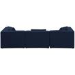 Bowery Hill Contemporary Upholstered Navy Durable Linen Modular Sofa