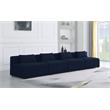 Bowery Hill Contemporary Upholstered Navy Durable Linen Modular Sofa