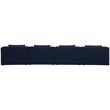 Bowery Hill Contemporary Upholstered Navy Durable Linen Modular Sofa