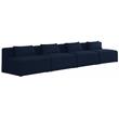 Bowery Hill Contemporary Upholstered Navy Durable Linen Modular Sofa