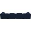 Bowery Hill Contemporary Upholstered Navy Durable Linen Modular Sofa