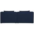 Bowery Hill Contemporary Upholstered Navy Durable Linen Modular Sofa