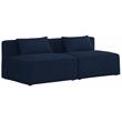 Bowery Hill Contemporary Upholstered Navy Durable Linen Modular Sofa