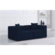 Bowery Hill Contemporary Upholstered Navy Durable Linen Modular Sofa