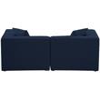 Bowery Hill Contemporary Upholstered Navy Durable Linen Modular Sofa