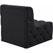 Bowery Hill Contemporary Deep Button Tufted Soft Black Velvet Armless Chair