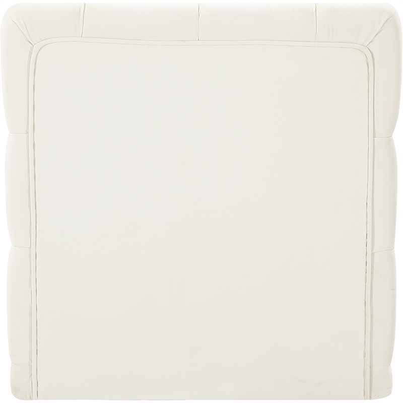 Bowery Hill Contemporary Deep Button Tufted Soft Cream Velvet Armless Chair