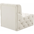 Bowery Hill Contemporary Deep Button Tufted Soft Cream Velvet Armless Chair