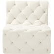 Bowery Hill Contemporary Deep Button Tufted Soft Cream Velvet Armless Chair