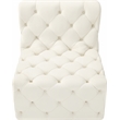 Bowery Hill Contemporary Deep Button Tufted Soft Cream Velvet Armless Chair