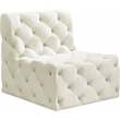 Bowery Hill Contemporary Deep Button Tufted Soft Cream Velvet Armless Chair
