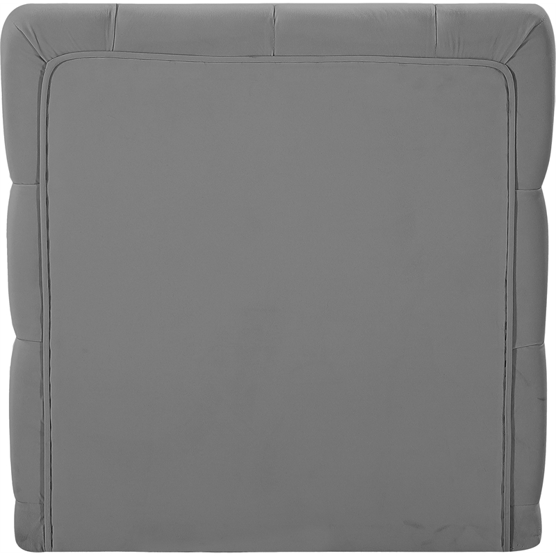 Bowery Hill Contemporary Deep Button Tufted Soft Grey Velvet Armless Chair