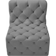 Bowery Hill Contemporary Deep Button Tufted Soft Grey Velvet Armless Chair
